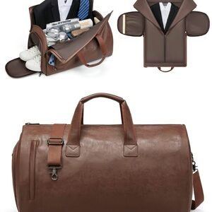 Brown Leather Men's Duffel Bag